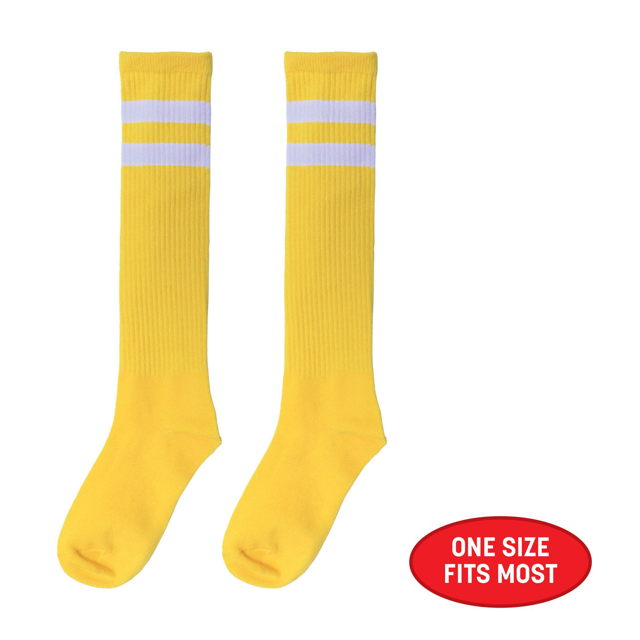 12 Pack Bulk Yellow Knee Socks One Size Fits Most for Spirit & Costumes