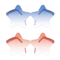 Patriotic Star Glasses - Blue & Red (2-Pack)