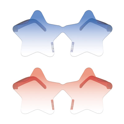 Patriotic Star Glasses - Blue & Red (2-Pack)