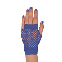 Blue Fishnet Gloves - One Size Fits Most