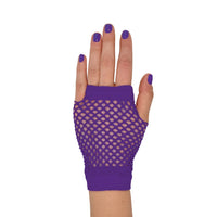 Purple Fishnet Gloves - One Size Fits Most