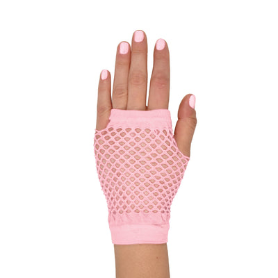 Pink Fishnet Gloves - One Size Fits Most