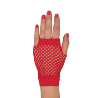 Red Fishnet Gloves - One Size Fits Most