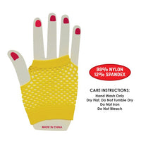 12 Pack Bulk Yellow Fishnet Gloves Spirit & School Spirit Accessory - view 5