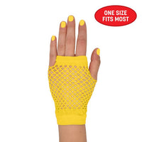 12 Pack Bulk Yellow Fishnet Gloves Spirit & School Spirit Accessory - view 4