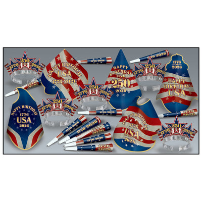 Semiquincentennial Patriotic Party Assortment for 10