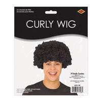 6 Pack Bulk Curly Black Wig Perfect for Costumes & Spirit Events