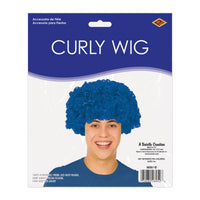 6 Pack Bulk Blue Curly Wig Fun  for Spirit & Halloween