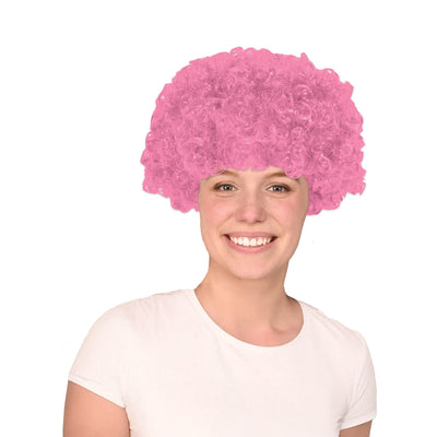 Pink Curly Wig - Spirit Colors & School Spirit Fun!