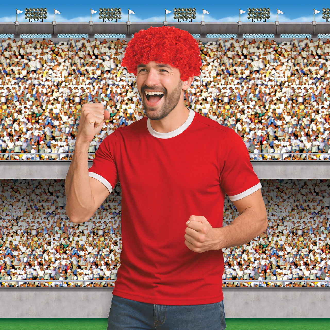 6 Pack Bulk Red Curly Wig Spirit, School, & Halloween Fun!