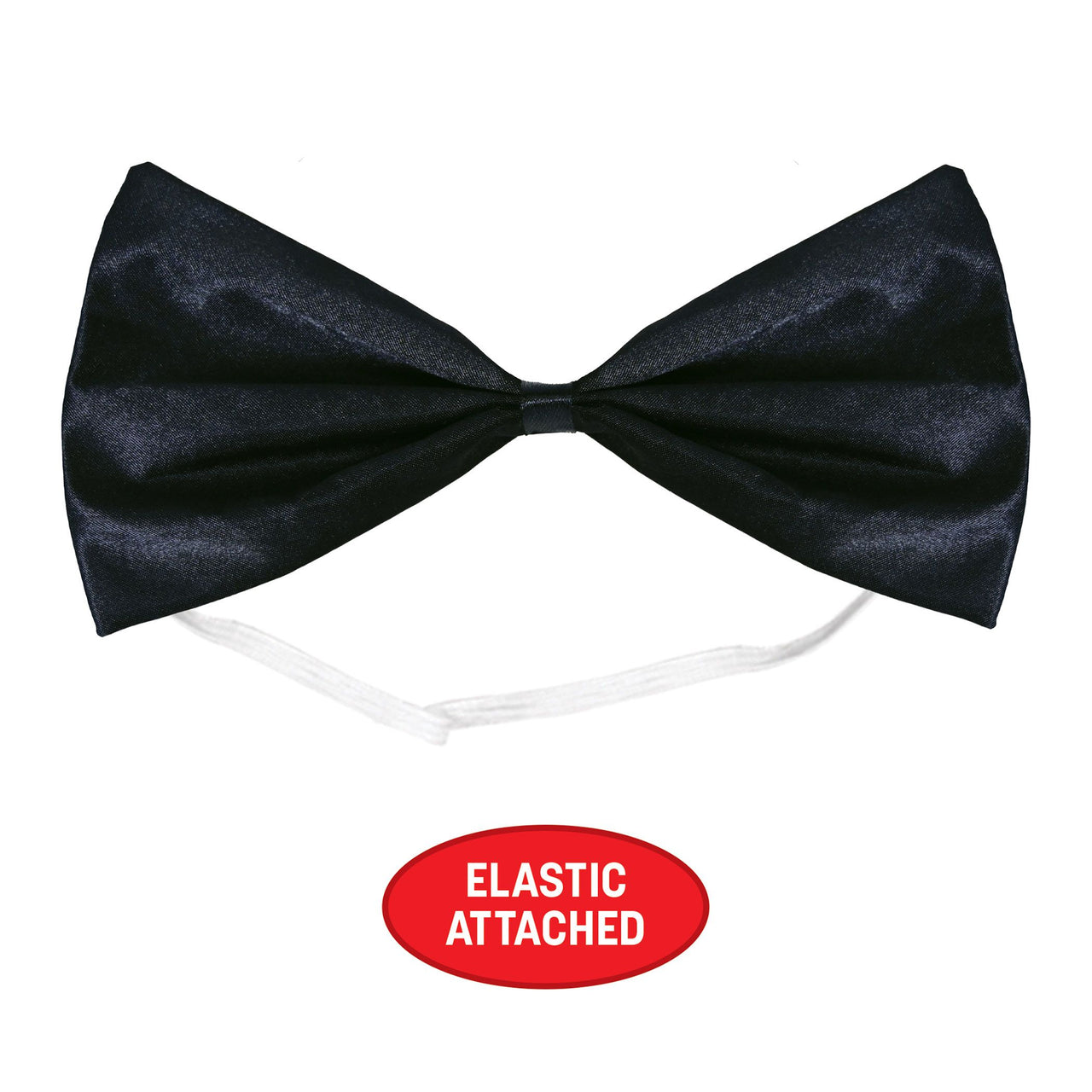 12 Pack Bulk Black Elastic Bow Tie One Size Fits Most