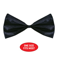 12 Pack Bulk Black Elastic Bow Tie One Size Fits Most