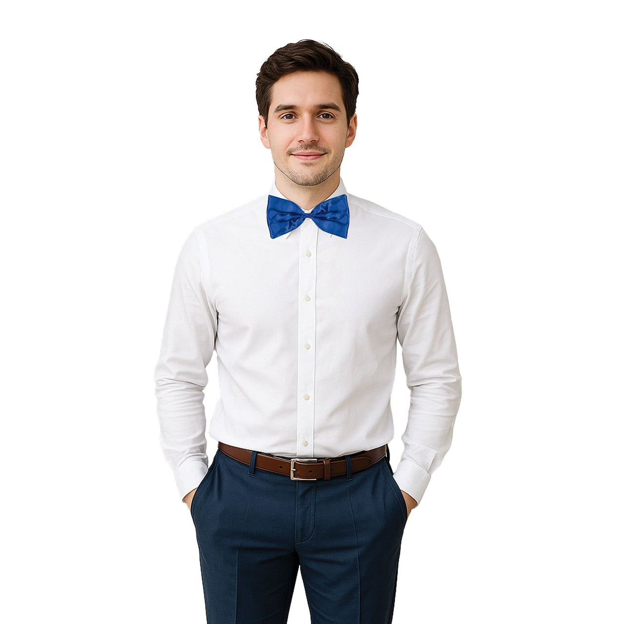 12 Pack Bulk Blue Bow Tie One Size Fits Most with Elastic Band