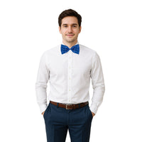 12 Pack Bulk Blue Bow Tie One Size Fits Most with Elastic Band