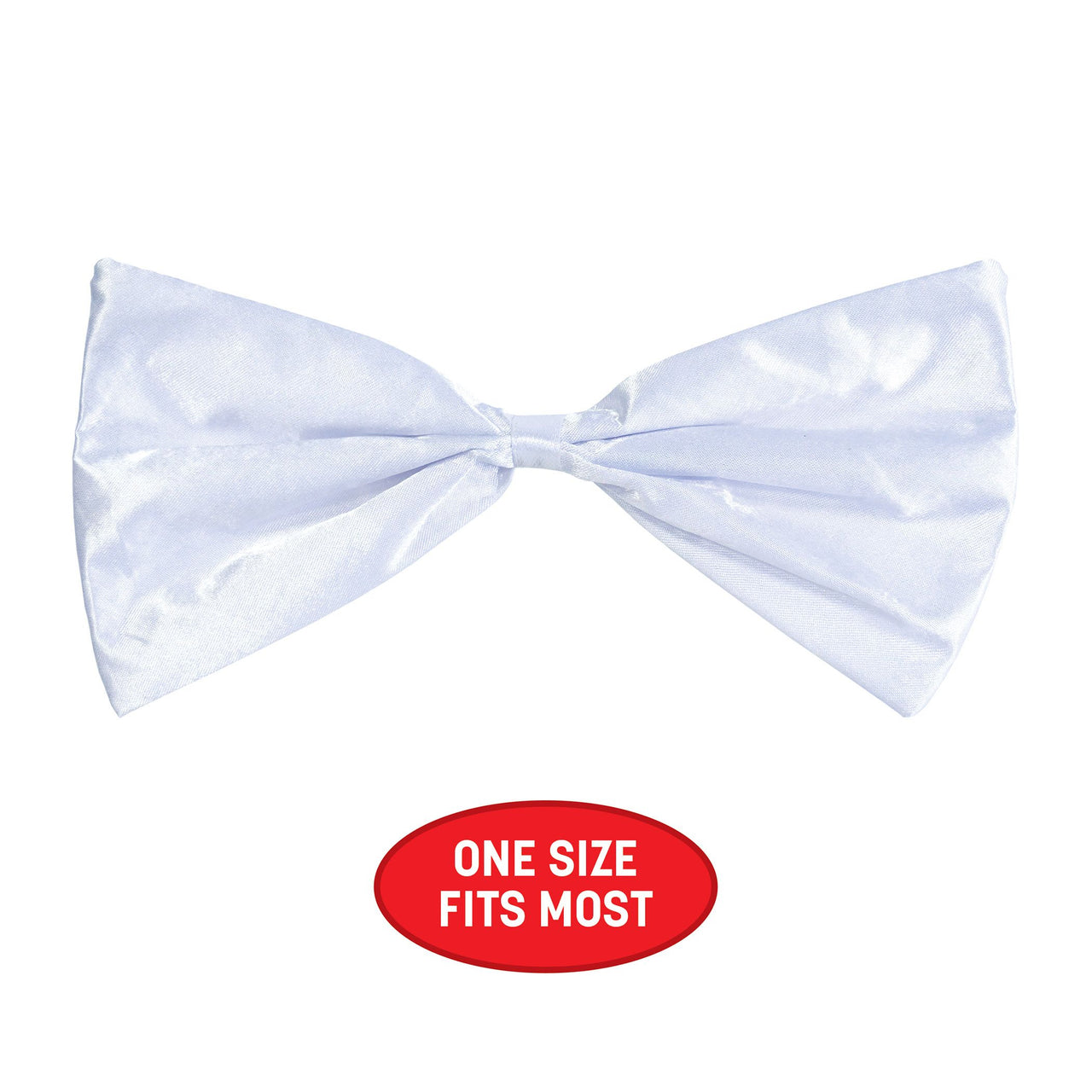 12 Pack Bulk White Bow Tie Elastic Attached One Size Fits Most