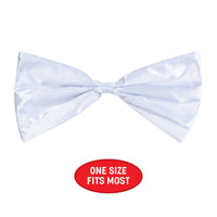 12 Pack Bulk White Bow Tie Elastic Attached One Size Fits Most