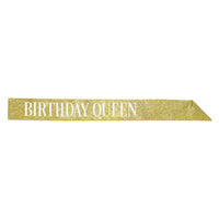 12 Pack Bulk Birthday Queen Crown & Glitter Sash Set Celebrate in Style!