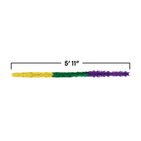 6 Pack Bulk Mardi Gras Fluffy Boa Gold, Green & Purple 5 ft 11 inch - view 3