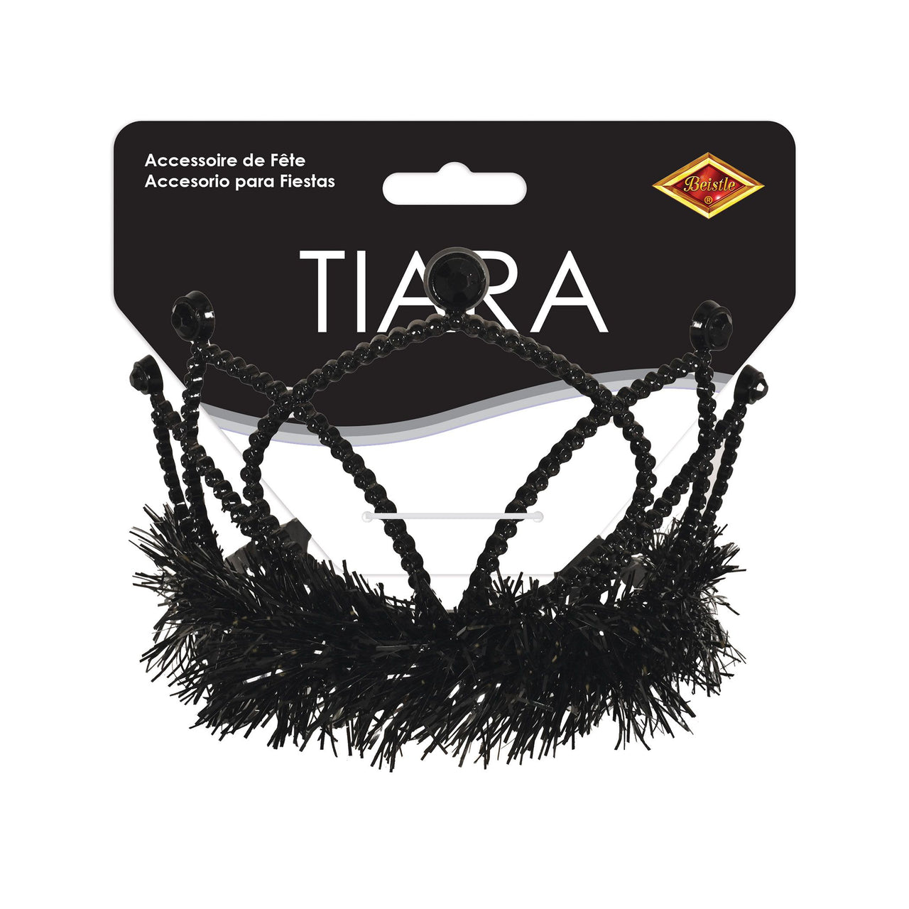 12 Pack Bulk Black Plastic Tiara with Combs School Spirit & Halloween