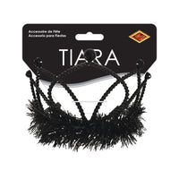 12 Pack Bulk Black Plastic Tiara with Combs School Spirit & Halloween