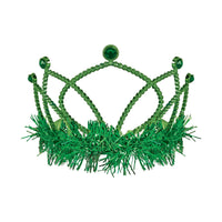 Green Plastic Tiara with Combs - Spirit & School Pride