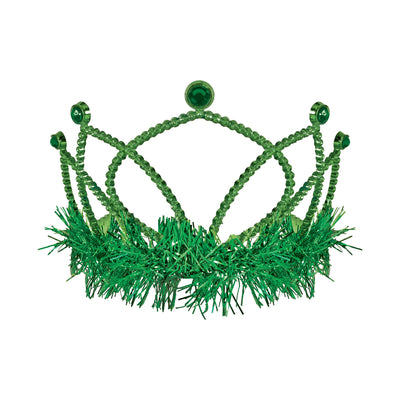 Green Plastic Tiara with Combs - Spirit & School Pride