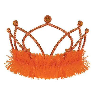 Orange Plastic Tiara with Combs - Spirit & School Events
