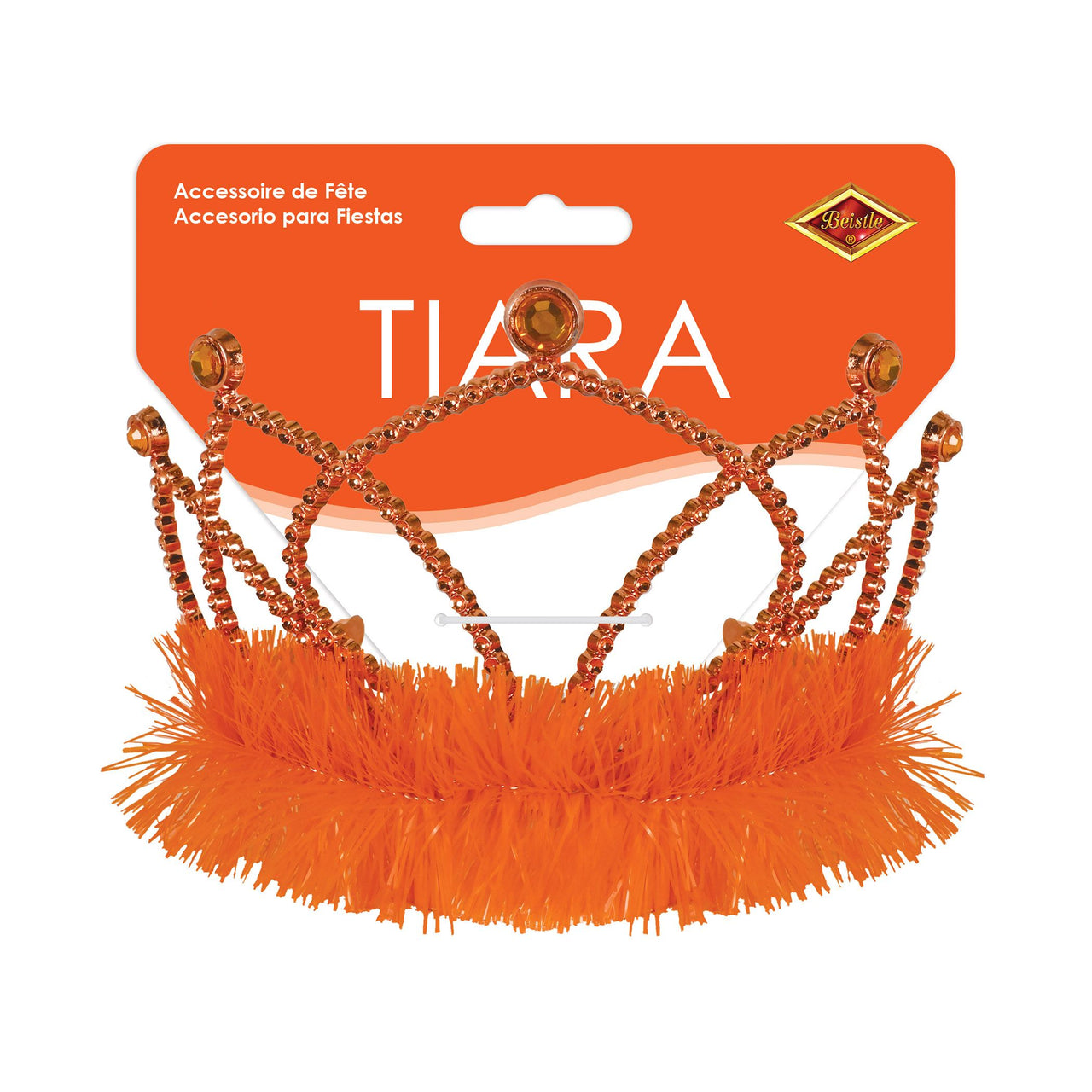12 Pack Bulk Orange Plastic Tiara with Combs Spirit & School Events
