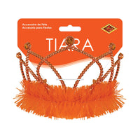 12 Pack Bulk Orange Plastic Tiara with Combs Spirit & School Events