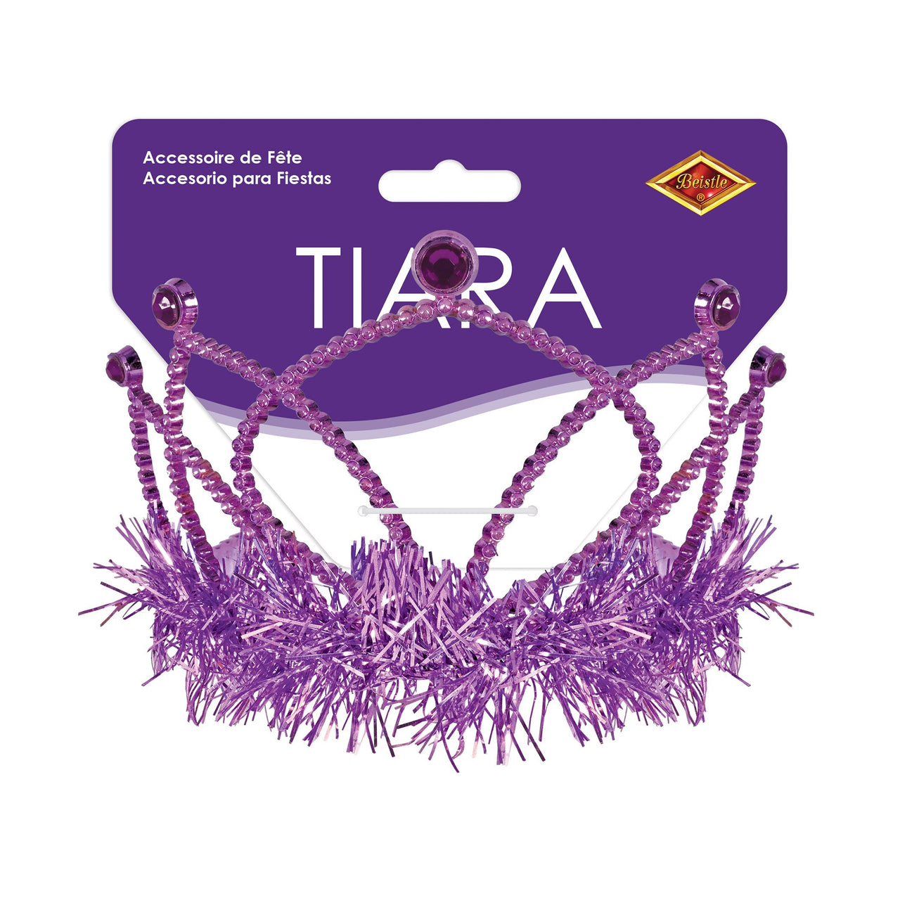 12 Pack Bulk Purple Plastic Tiara with Combs Spirit & School Event