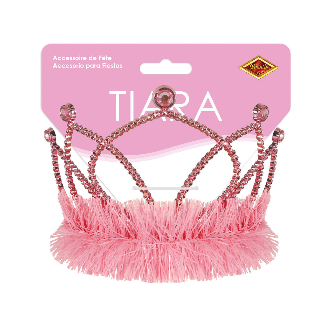 12 Pack Bulk Pink Plastic Tiara with Combs Spirit & Halloween Fun
