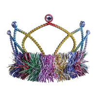 12 Pack Bulk Rainbow Plastic Tiara with Combs Fun Party Accessory