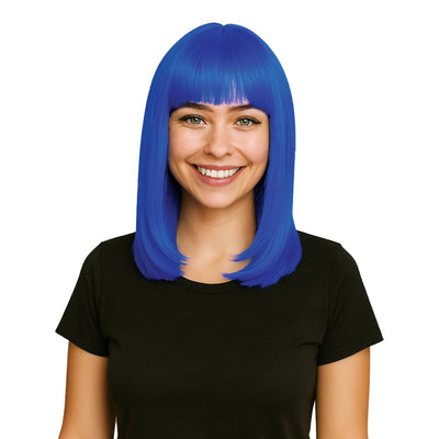 Blue Long Bob Wig - Perfect for Costumes & Spirit Events