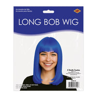 6 Pack Bulk Blue Long Bob Wig Perfect for Costumes & Spirit Events