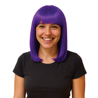 Purple Long Bob Wig - Spirit, School, & Halloween Fun