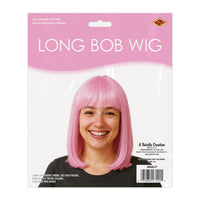 6 Pack Bulk Pink Long Bob Wig Spirit & Halloween Fun
