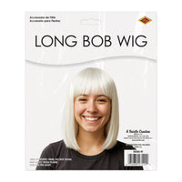 6 Pack Bulk White Long Bob Wig Spirit & Halloween