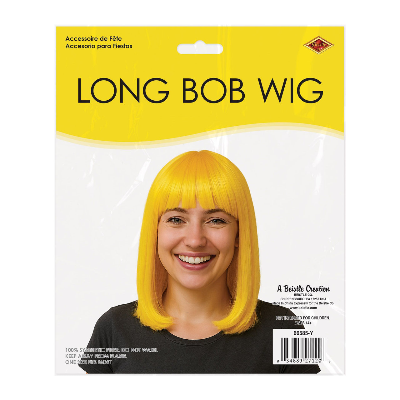 6 Pack Bulk Yellow Long Bob Wig Spirit & Halloween