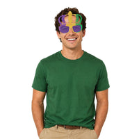 12 Pack Bulk Glitter Mardi Gras Crown Glasses - view 2