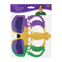 12 Pack Bulk Glitter Mardi Gras Crown Glasses - view 3
