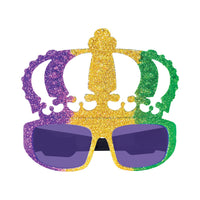 12 Pack Bulk Glitter Mardi Gras Crown Glasses - view 4