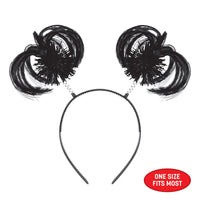 12 Pack Bulk Black Ponytail Boppers Spirit & School Spirit Headband