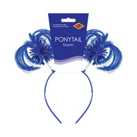 12 Pack Bulk Blue Ponytail Bopper Headband Spirit & School Fun