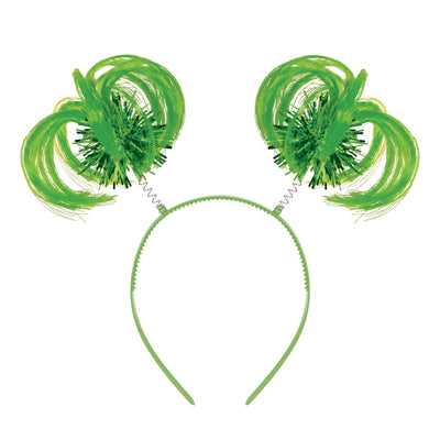 Green Ponytail Boppers Headband - School Spirit & Halloween