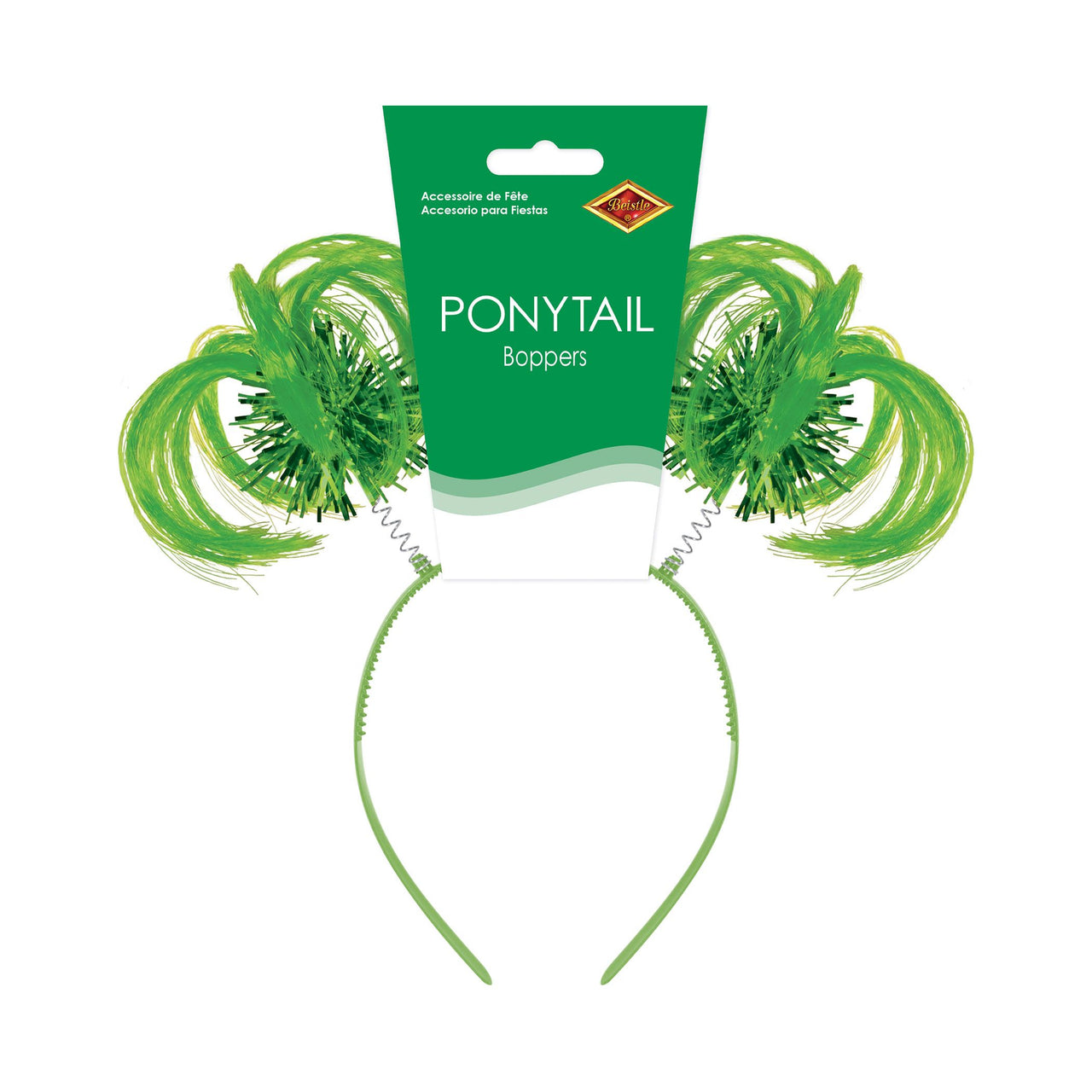 12 Pack Bulk Green Ponytail Boppers Headband School Spirit & Halloween