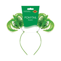 12 Pack Bulk Green Ponytail Boppers Headband School Spirit & Halloween