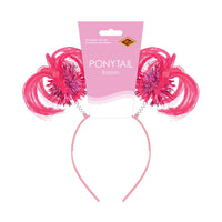 12 Pack Bulk Pink Ponytail Boppers Headband Spirit & School Fun