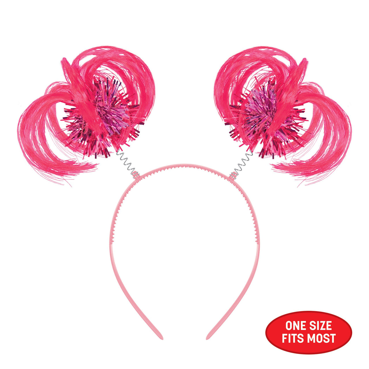 12 Pack Bulk Pink Ponytail Boppers Headband Spirit & School Fun
