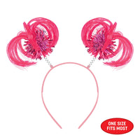 12 Pack Bulk Pink Ponytail Boppers Headband Spirit & School Fun