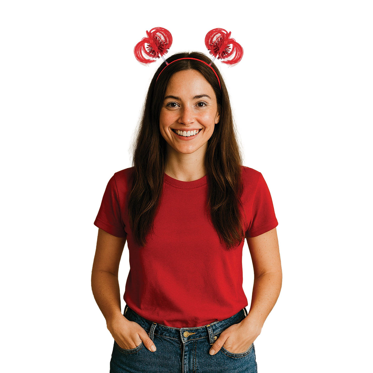 12 Pack Bulk Red Ponytail Boppers Fun Spirit Headband